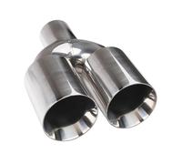 Car tailpipe Dual Staggered Exhaust Tips 63mm Inlet 89mm Outlet-250mm Long Polished Stainless Steel Weld-On Tips with Offset Design(Asymmetric)