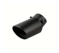 Car tailpipe Universal Car Exhaust Tip Round Aluminum ALloy Muffler Tail Trim Rear Auto Exhaust Pipe Nozzle Silencer Pipe Inlet 63mm Car Exhaust Pipe(Black Bend)