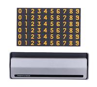 Car Temporary Parking Sign, Stable Structure Parking Number Plate, Small Compact Design with 6 Groups of 0 to 9 Numbers, Environmentally Friendly PC ABS Material for Household and (Silver)