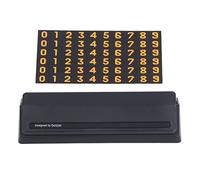 Car Temporary Parking Sign, Stable Structure Parking Number Plate, Small Compact Design with 6 Groups of 0 to 9 Numbers, Environmentally Friendly PC ABS Material for Household and (Black)