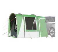 Car Tent Green for 4 People Made of 185T Polyester with PU Coating, Waterproof and Windproof, with Standing Height and Front Room, Ideal for Camping, Outdoor Festival, Trekking and Nature Travel