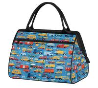 Car Theme Travel Duffle Bag for Women Men Kids Boys Girls Weekend Overnight Bags 24 L Holdall Tote Cabin Bag for Sports Gym Yoga