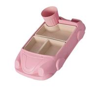 Car Themed Children's Dining Set with Detachable Tray for Mealtime Includes Separate Plates Utensils and Drink Cup (30.6X19X5cm)
