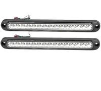 Car Third Brake Lights Universal 3rd Brake Tail Light 12V 24V For Pick-up Duty Truck ATV Tow Boad 15Leds Lamp(2pcs White Light)