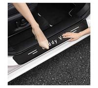 Car Threshold Protection Strip-4pcs Compatible with VW Caddy VanDoor Sill Protector With Logo Carbon Fiber/Scratch-Resistant Sticker Edge Protection Film