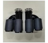Car Throat 1Pair Matte Carbon Fiber Car Tail Throat Universal H Type Tail End Pipe Muffler Tips Dual Black Exhaust Pipe Exhaust Tip(73MM IN 89MM OUT)