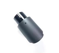 Car Throat 1PC Car Exhaust Pipe Straight Flange Matt Carbon Tail End Tip Black Stainless Steel Muffler Accessories Muffler(60MM IN-114MM OUT)