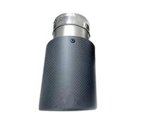 Car Throat 1PC Car Exhaust Tail Pipe Curly Matt Carbon Fiber Stainless Steel Straight Flange Muffler Tip Nozzle Decoration Muffler(51MM IN-89MM OUT)