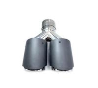 Car Throat 1Pcs 304 Stainless Steel Universal Dual Equal Length Exhaust Pipe End Tail Middle Muffler Tip Nozzle Decoration Muffler(60MM IN-101MM OUT)