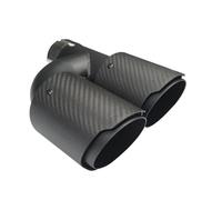 Car Throat 1pcs Dual Carbon Fiber + Stainless Steel Hniversal Car Exhaust Tip Matter Muffler Double End Pipe Accessories Muffler(Equal 63mm)