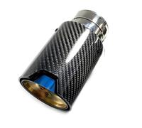 Car Throat 1Piece Carbon Fiber Blue Exhaust Pipe Muffler Tips Car Exhaust Racing For M2 F87 For M3 F80 For M4 F82 F83 Muffler(ID 48mm-OD 80mm)