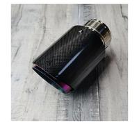 Car Throat 1Piece Universal Car Glossy Carbon Exhaust Tail End Straight Purple Stainless Steel Muffler Pipe Accessory Exhaust Tail(ID 67MM-OD 114MM)