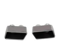 Car Throat 2pcs/set Square Exhaust Pipe Muffler Tip Tailpipe Throat Nozzle Decoration For BMW 5 Series F07 Upgrade 535 Exhaust Tip(Silver)