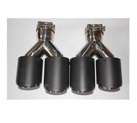 Car Throat One Pair Y Models Matt Carbon Dual Exhausts End Tips Muffler Pipes Tail Tips Nozzle Decoration Car Accessories Tailpipe(ID 57mm-OD 114mm)