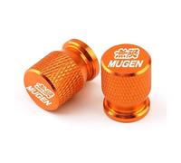 Car Tire Air Caps Cover For Mugen Civic Accord 7 Type R FN2 FK8 Fit Jazz RS CRX Motorcycle Dust Cover CNC Aluminum Tyre Valve Cap(Orange)