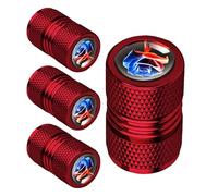 Car Tire Caps, Valve Stem Covers, 4.3x4.3x6.7 inches Aluminum Alloy Set, 4 Pack Black Design, Air Seal, Global Fit Tires Cap for Trucks Cars Bikes Motorcycles Wheels Maintenance