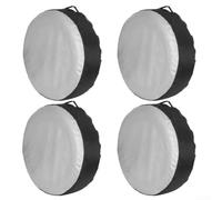Car Tire Covers 4 Pack Oxford Spare Tire Covers Waterproof 13 19 Inch | Car Tire Covers 4 Pack, Oxford Cloth Waterproof Sunproof Snowproof, 13-19 Inch, , All Weather Black Silver