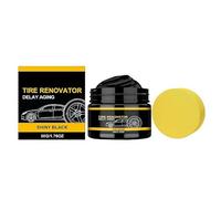 Car Tire Retreading Wax with Sponge, 50g Long Lasting Restoration Polish for Aging Rubber, Anti-Fouling Dust Protection & UV Resistance, Professional Wheel Gloss Sealer Kit