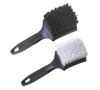Car Tire Rim Cleaning Brush with Durable Nylon Bristles and Ergonomic Plastic Handle for Wheel Hub, Tyre, Floor Mat and Carpet Washing,(2PCS)