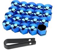 Car Tire Screw Cap for Audi A1 A3 A4 A5 A6 A7 A8 B6 B7 B8 B9 C6 C7 C8 D3 D4 D5 D6, Plastic Corrosion Resistant Dust Caps Easy to Operation With Rubber Seal,19mm-Blue