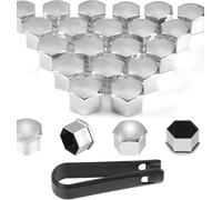 Car Tire Screw Cap for Audi A1 A3 A4 A5 A6 A7 A8 B6 B7 B8 B9 C6 C7 C8 D3 D4 D5 D6, Plastic Corrosion Resistant Dust Caps Easy to Operation With Rubber Seal,21mm-Silver