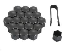 Car Tire Screw Cap for Audi A1 A3 A4 A5 A6 A7 A8 B6 B7 B8 B9 C6 C7 C8 D3 D4 D5 D6, Plastic Corrosion Resistant Dust Caps Easy to Operation With Rubber Seal,19mm-Black
