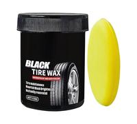 Car Tire Shine - 150g Vehicle Cleaning Balm, With Sponge Applicator, Waterproof Tire Cleaner, Long-Lasting Shine | Non-Sticky Formula For Truck Trailer Tractor RV SUV Vehicle Exterior