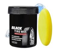 Car Tire Shine 150g Wheel Shine Paste Kit - Waterproof Rim Cleaning Balm with Sponge | Long Lasting Tire Gloss Coating for Cars Trucks SUV RV Trailer Tractor Automotive Detailing Care
