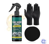 Car Tire Shine Kit - Wheel Cleaning Dressing Solution Set | Gloss Renewal Rubber Coating System Sponge Applicator Tool, High Performance Brightening Formula For Sedan Truck RV Motorcycle Scoot