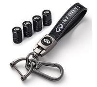 Car Tire Valve Caps/Car Keychain Keyring for Infiniti G35 G37 Q50L QX50 Q50 QX56 Q60 QX60 QX70 Q70L QX80,Vehicle Tire Dust Caps Valve Stem Cover&Key Chain for Key Fob Holder Replacement