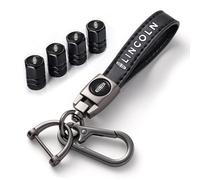 Car Tire Valve Caps/Car Keychain Keyring for Lincoln MKC Nautilus Aviator Navigator MKZ Continental,Vehicle Tire Dust Caps Valve Stem Cover&Key Chain for Key Fob Holder Replacement
