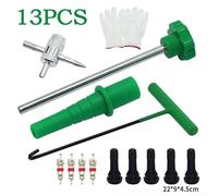Car Tire Valve Stem Repair Kit With Multi Function Tools For Valve Core Alignment, Installation, And Removal(13PCS)