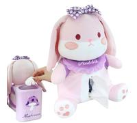 Car Tissue Box | Cute Bunny Car Garbage Can Tissue Holder,2 in 1 Plush Doll Trash Can Storage Organizer for SUV Sedan Truck RV Driver Kids Adults Road Trip