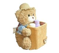 Car Tissue Box Holder,2-in-1 Plush Bear Trash Can,Vehicle Garbage Container | for Camping SUVs RVs Sedans Trucks Drivers Travelers School Run Long Drives City Driving