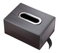 Car Tissue Box Holder Built With Leather Exterior And Magnetic Closure To Support Standard Box Sizes On Visor Or Panel Mounts(Black)