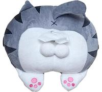 Car Tissue Box Holder, Soft Plush Cat Corgi Butt Tissue Dispenser,Cute Cartoon Animals Car Tissue Box Paper Napkin Storage Box for Car Home Bathroom Accessories (E)