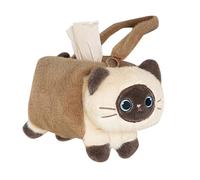 Car Tissue Box - Plush Kitten Fabric Holder, Cute Decorative , Soft Plush with Practical Strap Attachment, Practical Fabric Case for Car, SUV, Truck, RV, Van, Travel Armrest