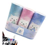 Car Tissue Box Round Box - 18x15cm Set 3 Pieces Car Tissue Roll Pullers | Virgin Wood Pulp Tissue Paper for Cars | Round Handkerchief for Vehicle Interiors