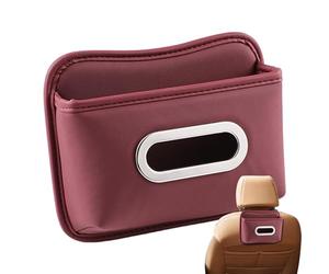 Car Tissue Holder - 18.8 x 4.5 x 15 cm, Adhesive Leather Organizer Towel Storage Bag | Rear Seat Armrest Console Sun Shade Holder for Cars from CA