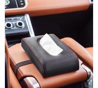 Car Tissue Holder, Car Armrest Box Tissue Holder, Luxury Black Leather, PU Leather Backseat Tissue Case Holder for Vehicle, 9.25'×5.12'×1.97' Suitable for Regular and Flat Kleenex tissues