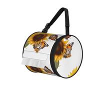 Car Tissue Holder With Facial Tissues,Cute Butterflies And Sunflower Cylinder Tissue Holder For Car Cup Holder,Refill Cylinder Tissues For Travel Bathroom Home