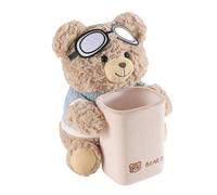 Car Tissue Organizer, Plush Bear Trash Can, 2-in-1 Cute Tissue Dispenser, Soft Touch Multi-Use Storage for Vehicle Armrest, Travel and Daily Commute, 9.84 x 8.66 x 11.02 inches