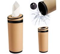 Car Tissues Cylinder 6.9x2.7 Inch Car Tissue Holder Leather Round Tissue Boxes for Car with Window Breaker Cup Holder Tissues for Car Vehicle Bathroom Office