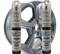 Car Touch Up Paint Pen Compatible with FORD FIESTA ST RADO + ROCK METALLIC GREY WHEEL - 20ml Precision Scratch Repair Kit with Needle & Brush - UK Mixed for Exact Colour Match (JUST PAINT (RADO GREY))