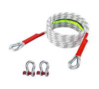 Car Tow Strap 10 Ton Load Includes Two Secure D Rings And Reflective Strips Suitable For Nighttime Visibility Safe Use Vehicle Recovery