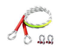 Car Tow Strap 10 Ton Load Includes Two Secure D Rings And Reflective Strips Suitable For Nighttime Visibility Safe Use Heavy Duty Towing