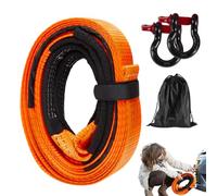 Car Tow Strap: 5 Meters 10 Ton Recovery Strap With Hooks | Winch Extension Rope | Rescue Rope Strip | Heavy Duty Tree Supplies
