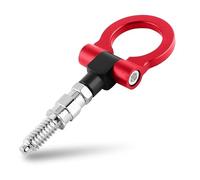 Car Towing Eye, Universal Aluminum Alloy Towing Eye Car Tow Hook Towing Ring Kit for E Series(Red)