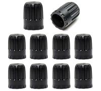 Car TPMS Tire Valve Stem Caps Black Plastic Air Valve Caps Tyre Valve Stem Covers Universal fit Car, SUV, Truck, Motorbike and Bicycle (10 Pack)