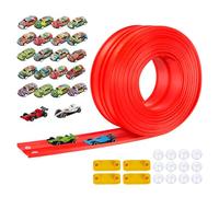 Car Track, Flexible Race Track 4M with 24 Diecast Cars, 12 Suckers, 4 Connector, Dual Racetrack, Speed Track for Toy Cars, Gifts for 3 4 5 6 7 8 Year Boys Girls Kids